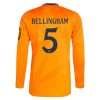 Camiseta de fútbol Manga Larga Real Madrid Bellingham 5 Segunda Equipación 2024-25 - Hombre